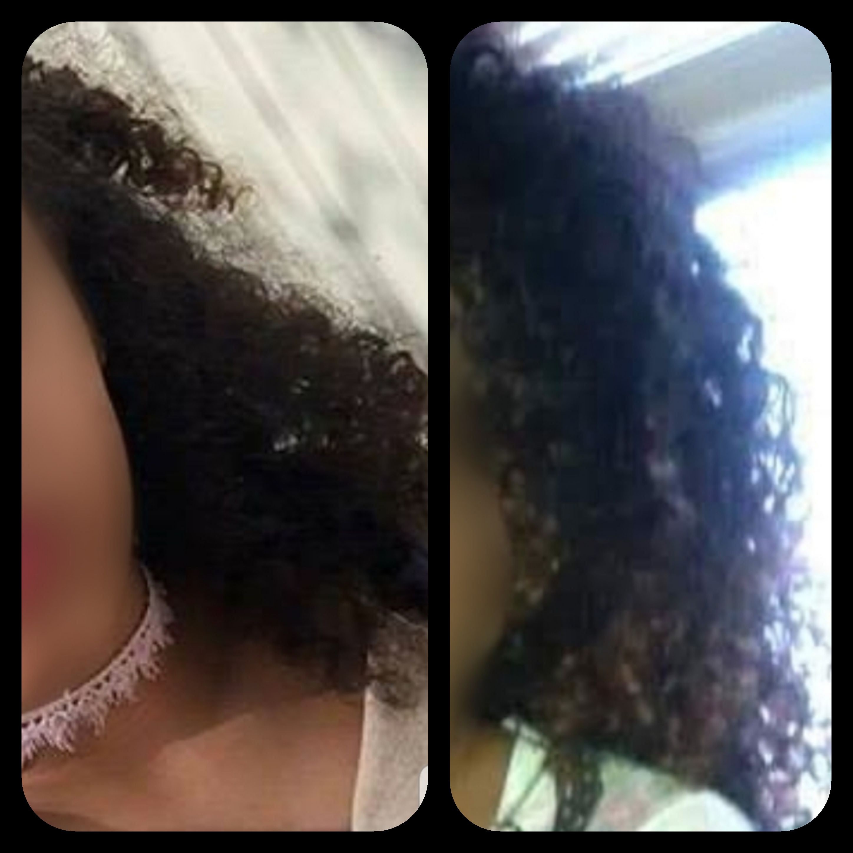Before and after results on my curls.