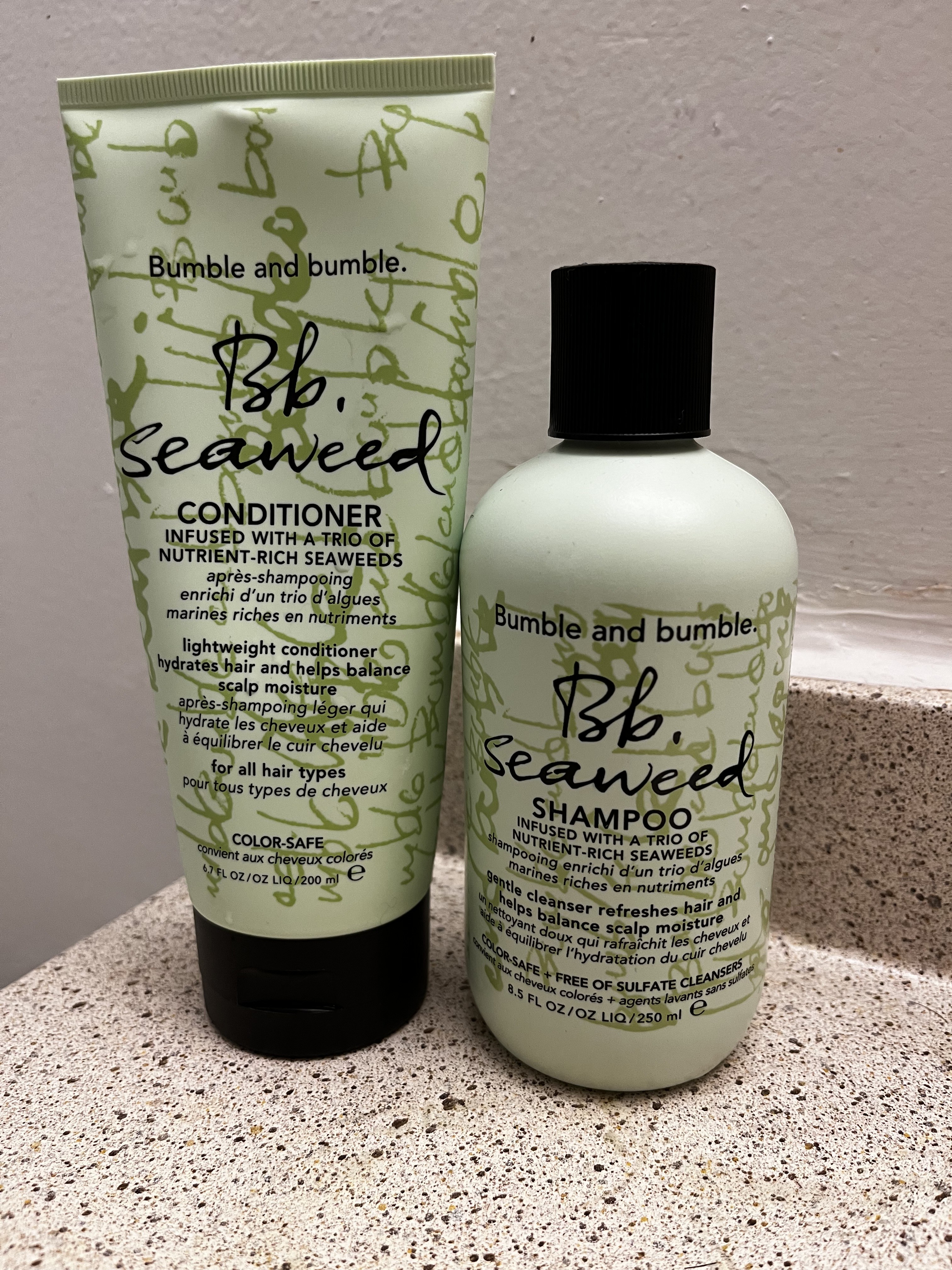 Bumble and Bumble seaweed shampoo and conditioner