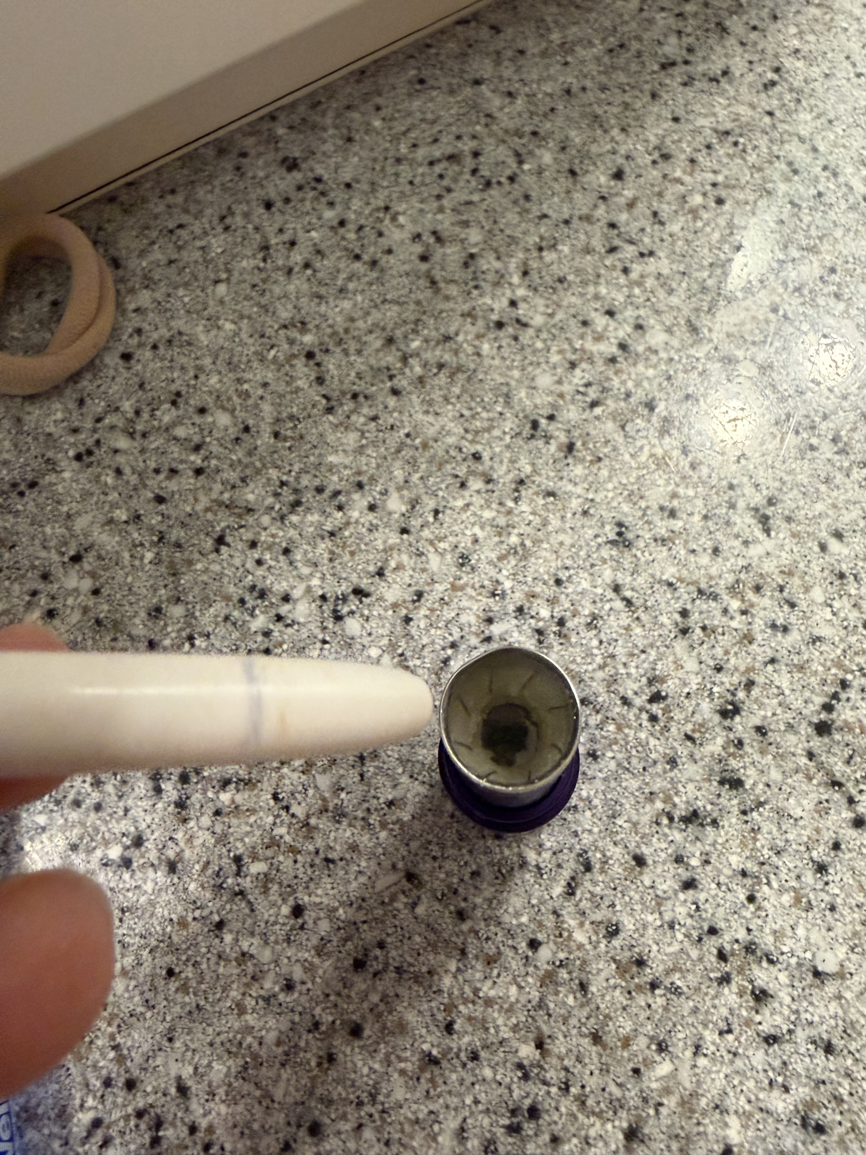The line shows how deep the brush can be inserted. This is how much product is left when you think it's almost empty