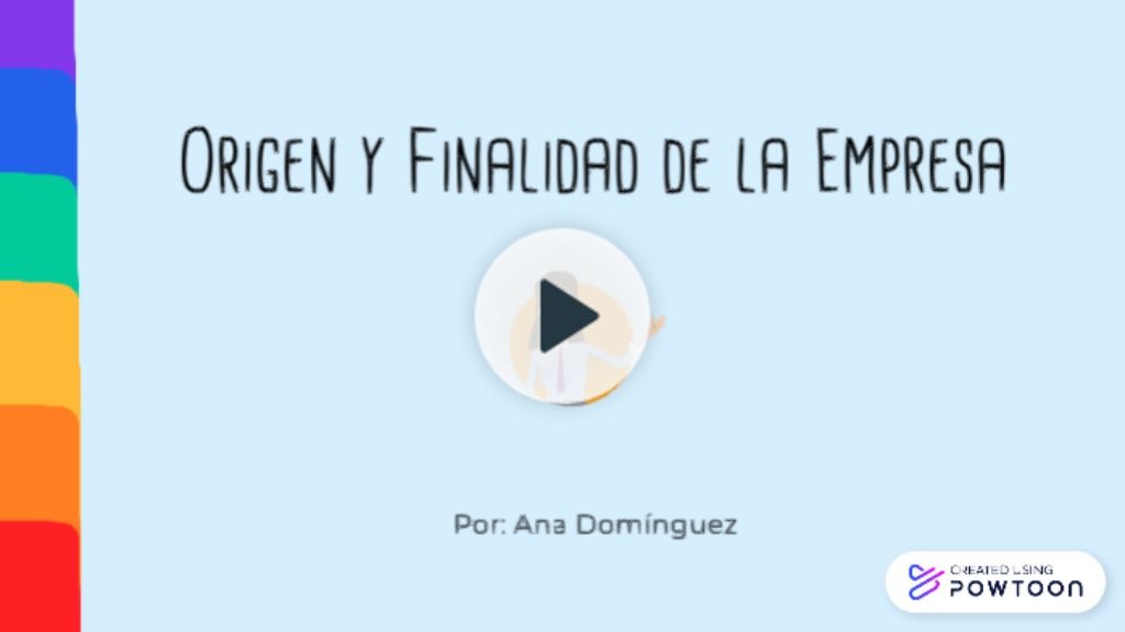 Powtoon ORIGEN Y FINALIDAD DE UNA EMPRESA Powtoon ORIGEN Y FINALIDAD DE UNA EMPRESA
