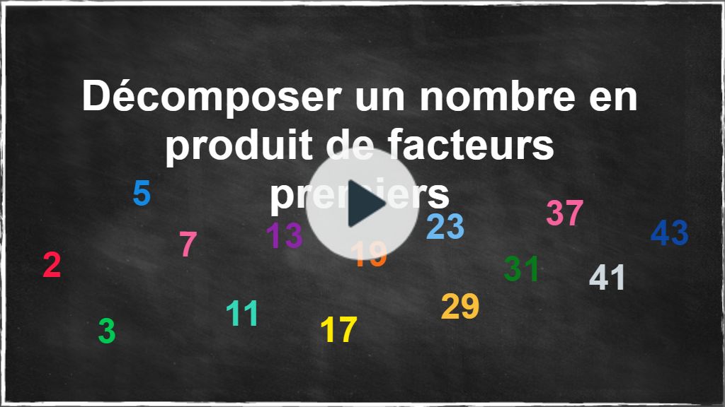 Décomposer 360 En Produit De Facteur Premier