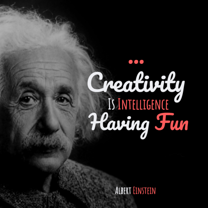 Artstudio – Frase de Albert Einstein: Creativity is intelligence having fun  image free template