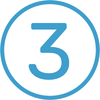 Blue three in a circle
