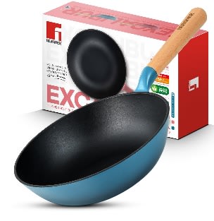 WOK Ø24X7.0CM CAST IRON WITHOUT LID BLUE