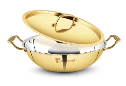 BERGNER Ø20CM KADAI WITH LID BRASS 1.5