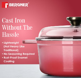 CASSEROLE Ø26X12.5CM CAST IRON WITH LID PINK, photo 5