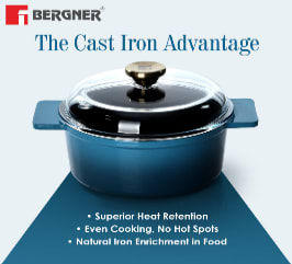CASSEROLE Ø26X12.5CM CAST IRON WITH LID BLUE