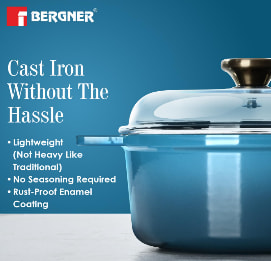 CASSEROLE Ø26X12.5CM CAST IRON WITH LID BLUE, photo 5