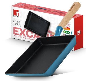SQUARE PAN 23X18X3.0CM CAST IRON BLUE