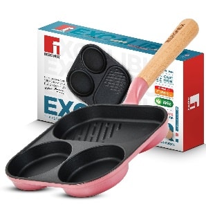 BREAKFAST PAN 18X2.5CM CAST IRON PINK