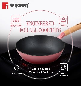 WOK Ø24X7.0CM CAST IRON WITHOUT LID PINK, photo 3