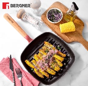 GRILL PAN 24X3.3CM CAST IRON GRILL PAN PINK, photo 6