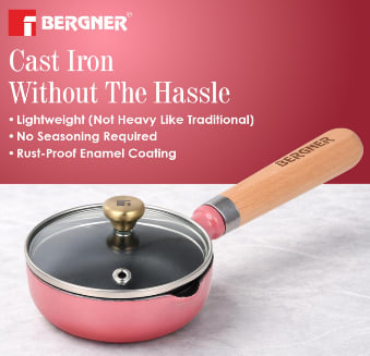 TADKA PAN Ø12X4.0CM CAST IRON WITH LID PINK, photo 2