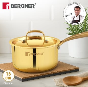 BERGNER Ø16CM SAUCE PAN WITH LID BRASS 1.6L, photo 4
