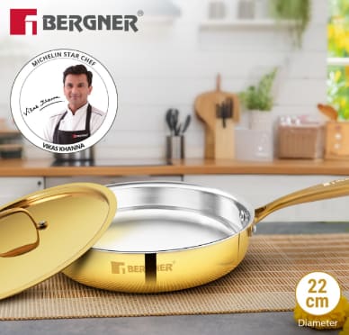 BERGNER Ø22CM SAUTE PAN WITH LID BRASS 1.3L, photo 2