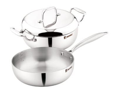 ARGENT SAIBA MULTI CASSEROLE AND FRYPAN 18CM WITH COMMON LID TRIPLY, photo 2