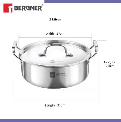 Essential Avadh Triply Biryani Pot/Handi With Handle And Lid 
32cm - 7.0Ltr (Max - 8.6Ltr), photo 2