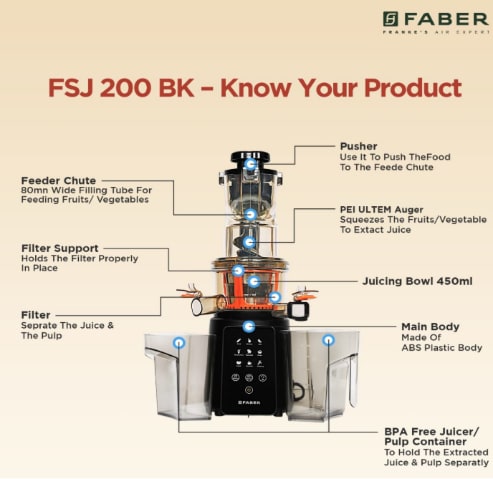 FABE FSJ 200 BK-M SLOW JUICER