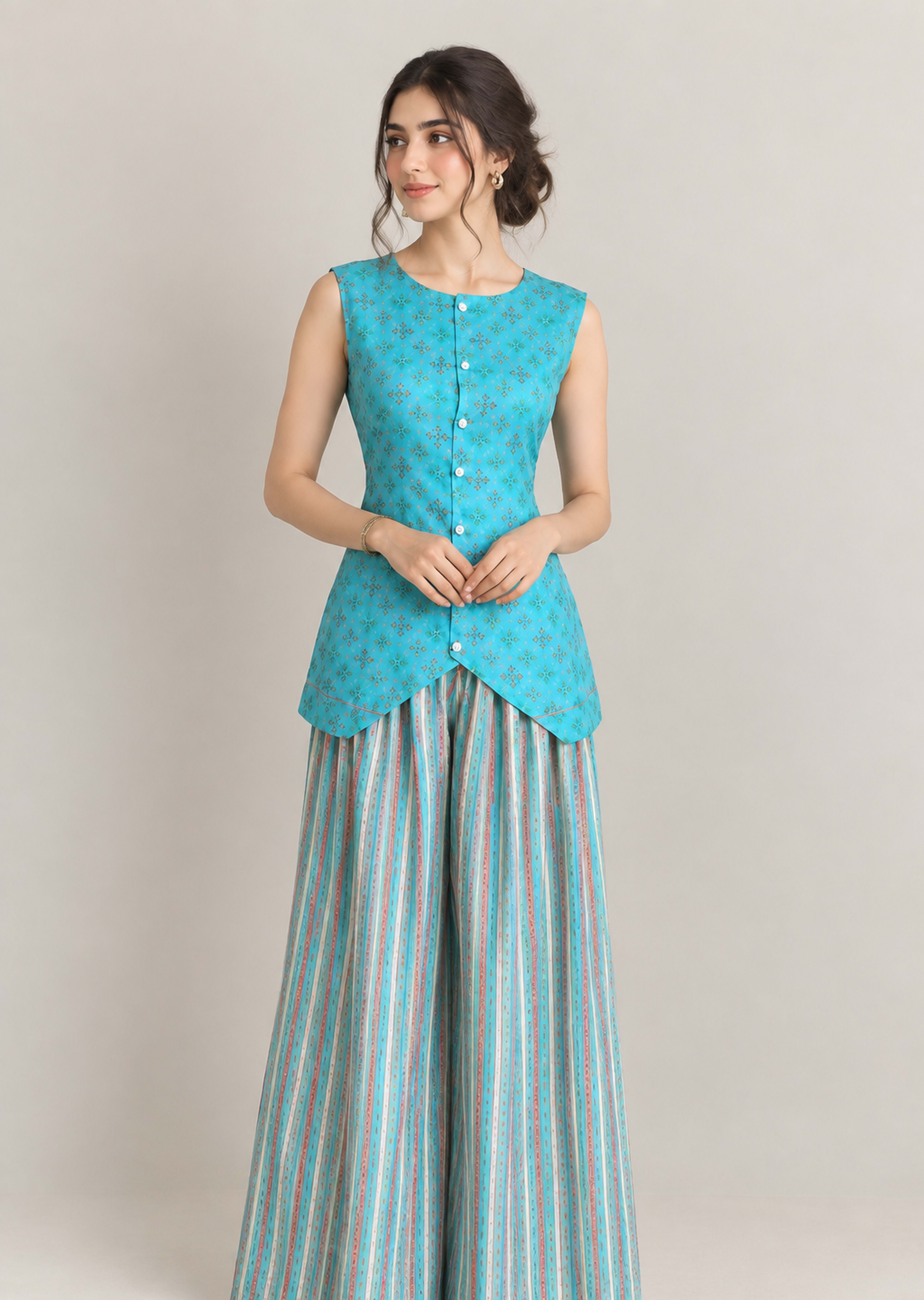 AQUA CO-ORD set - Co-ord Sets by Bustaniya