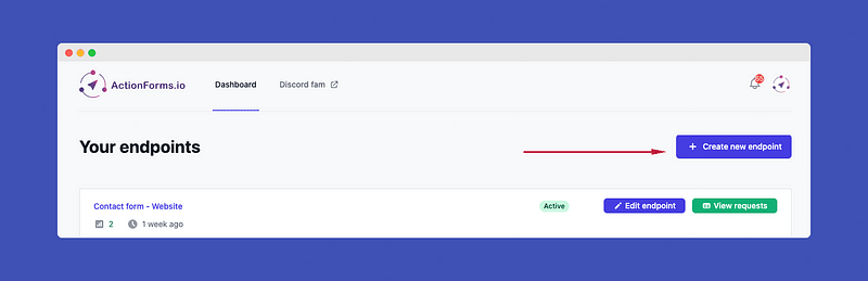 Create ActionForms.io endpoint