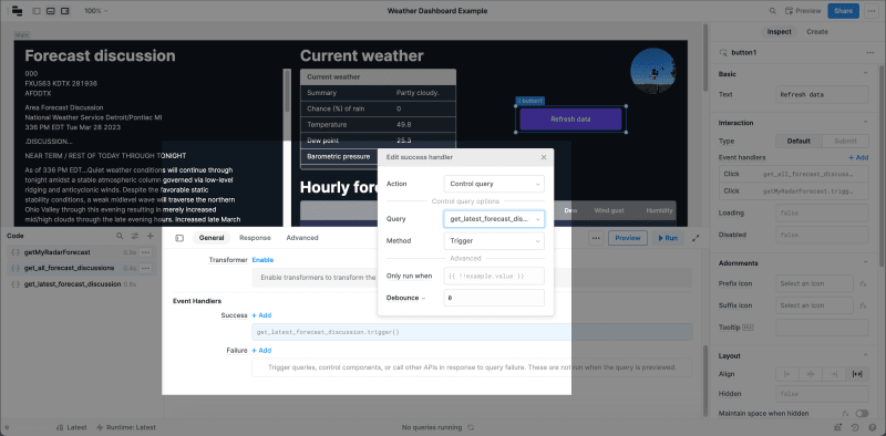 Adding an event handler to a query