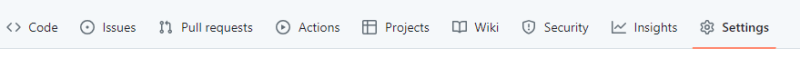 A screenshot image of "Settings tab" in GitHub GUI