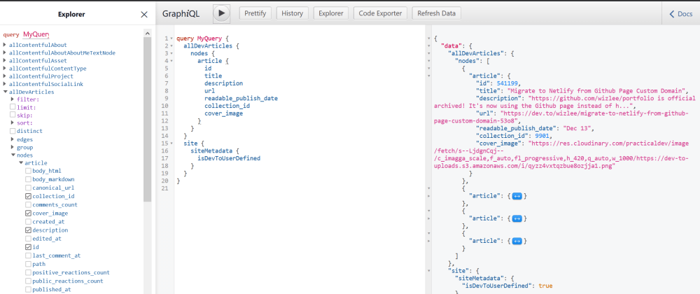 Exploring GraphiQL and adding Netlify Contentful Webhook