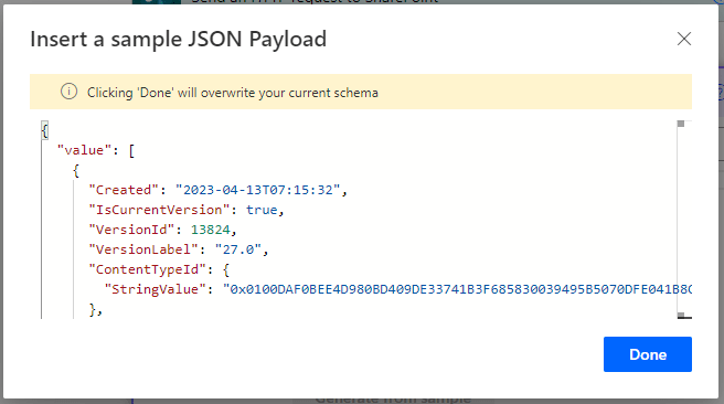 Sample JSON