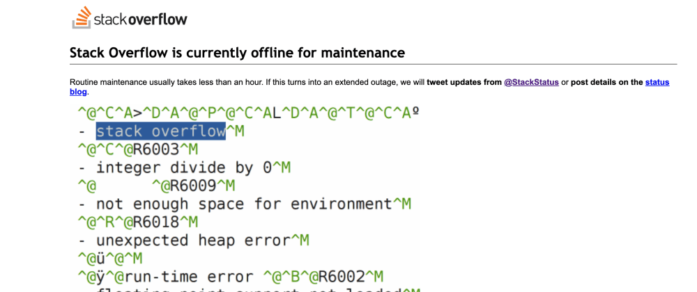 Cover image for When Stack Overflow Goes Offline...