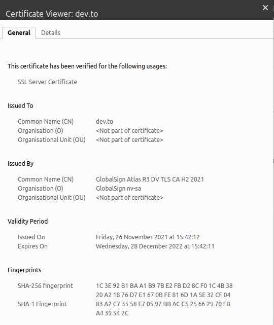 Dev.to certificate