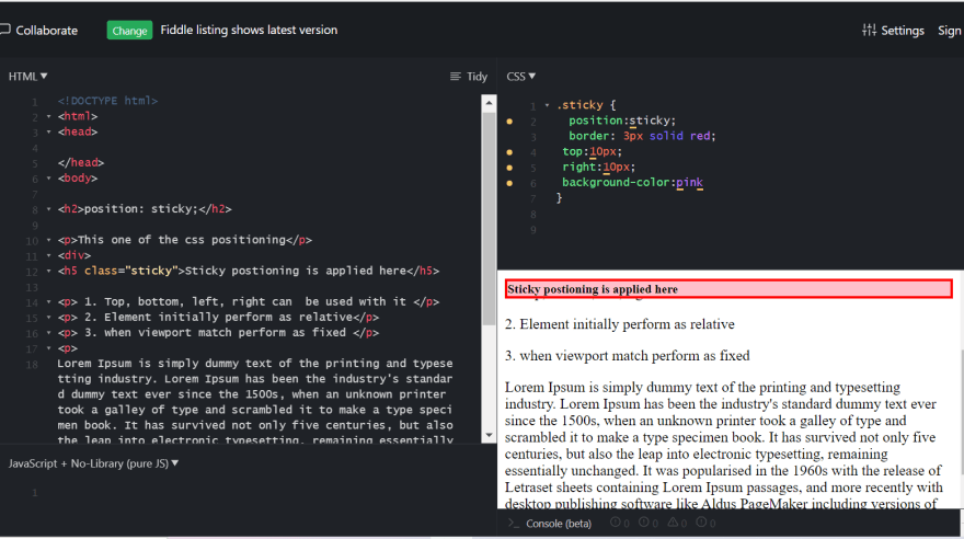 CSS Absolute Property Demonstration