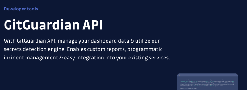 The GitGuardian API overview screenshot