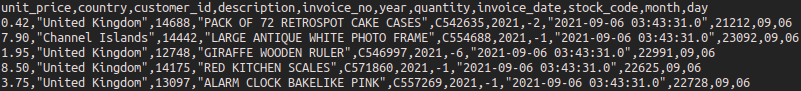 Second file - returned items