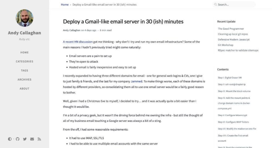 Deploy a Gmail-like email server