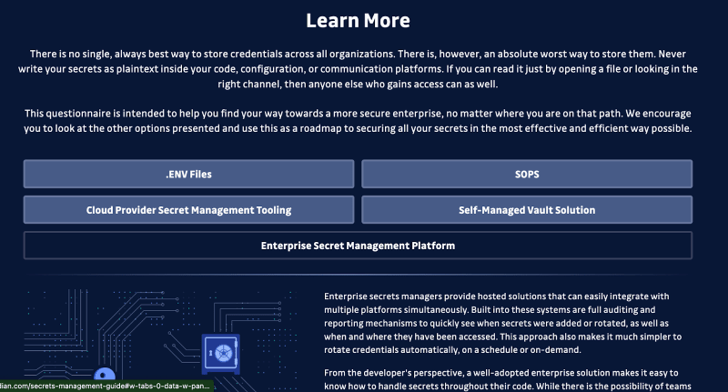 the learn more secion of the quiz page