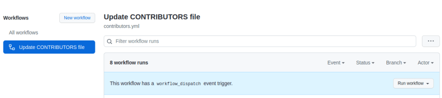 Running a Github action manually