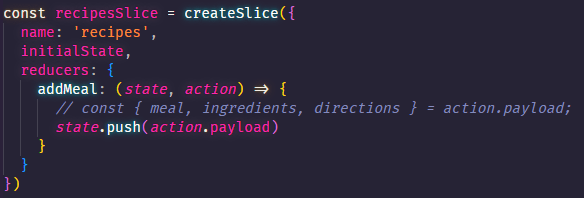 recipesReducer
