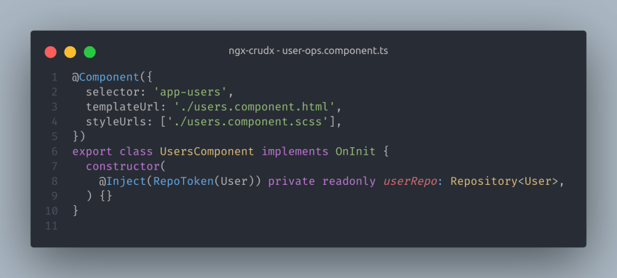 User Repository Injection