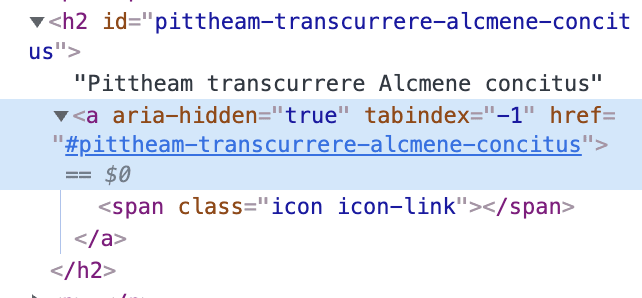 Autolink headings added HTML