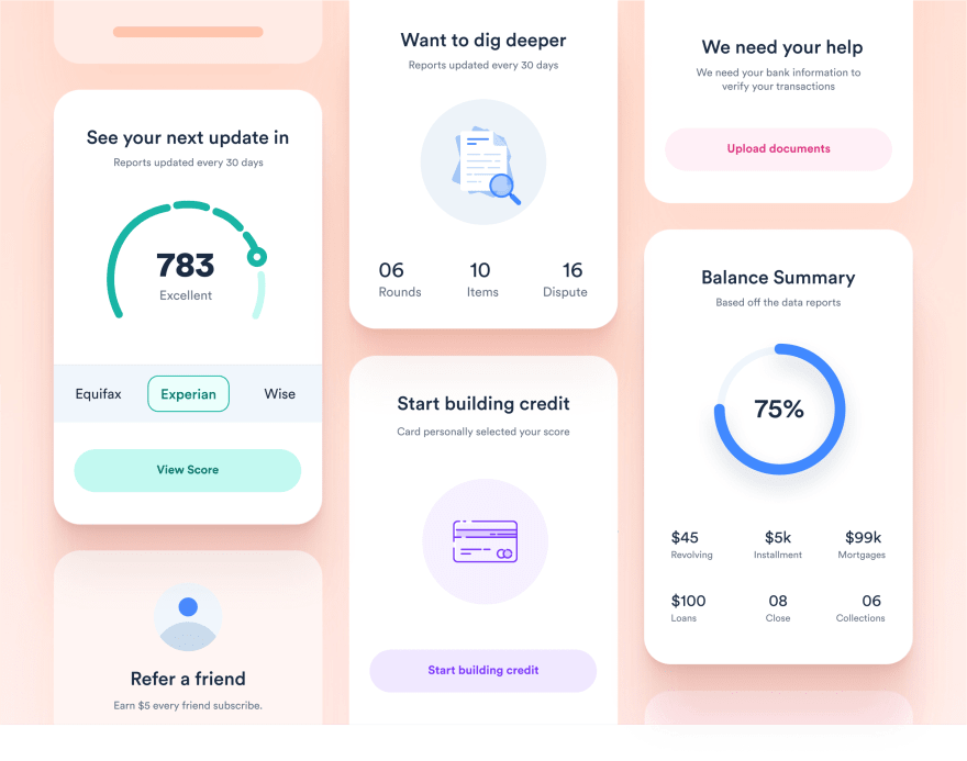 by [Masudur Rahman](https://dribbble.com/shots/17906652-Cards-Widgets)