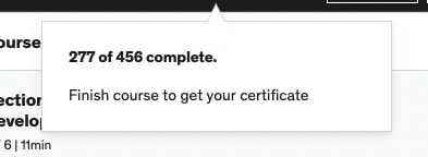 Course progress.