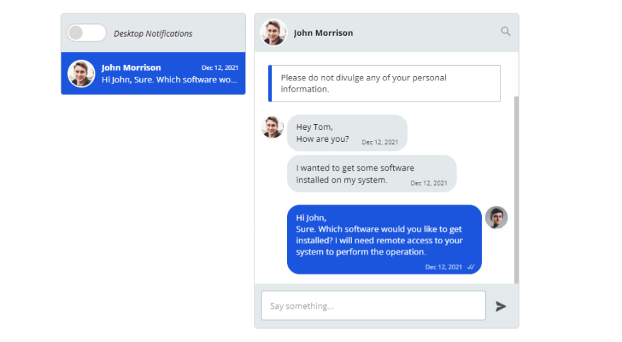 Final Application - TalkJS Flask