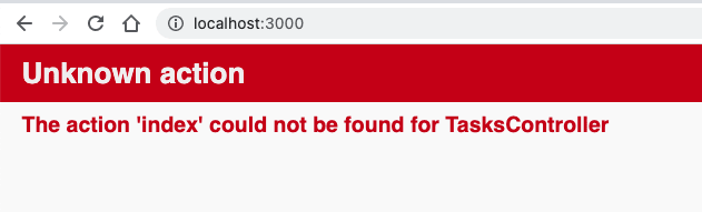 unknown action error