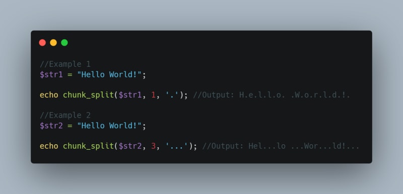 PHP chunk_split