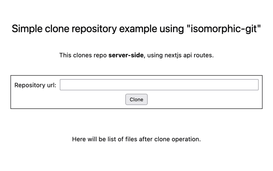 isomorphic-git example clone page