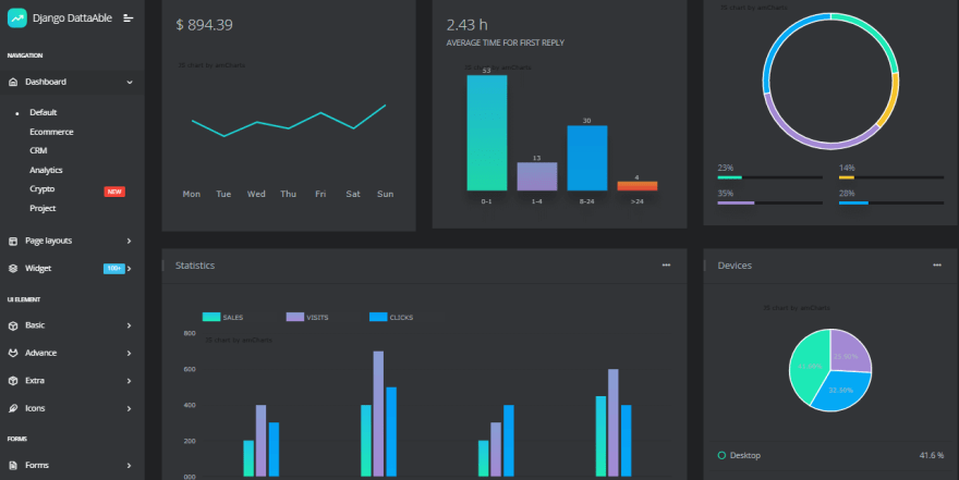 Django Dashboard - Dark-Themed Starters - DEV