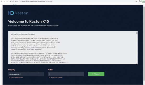 kasten accept eula