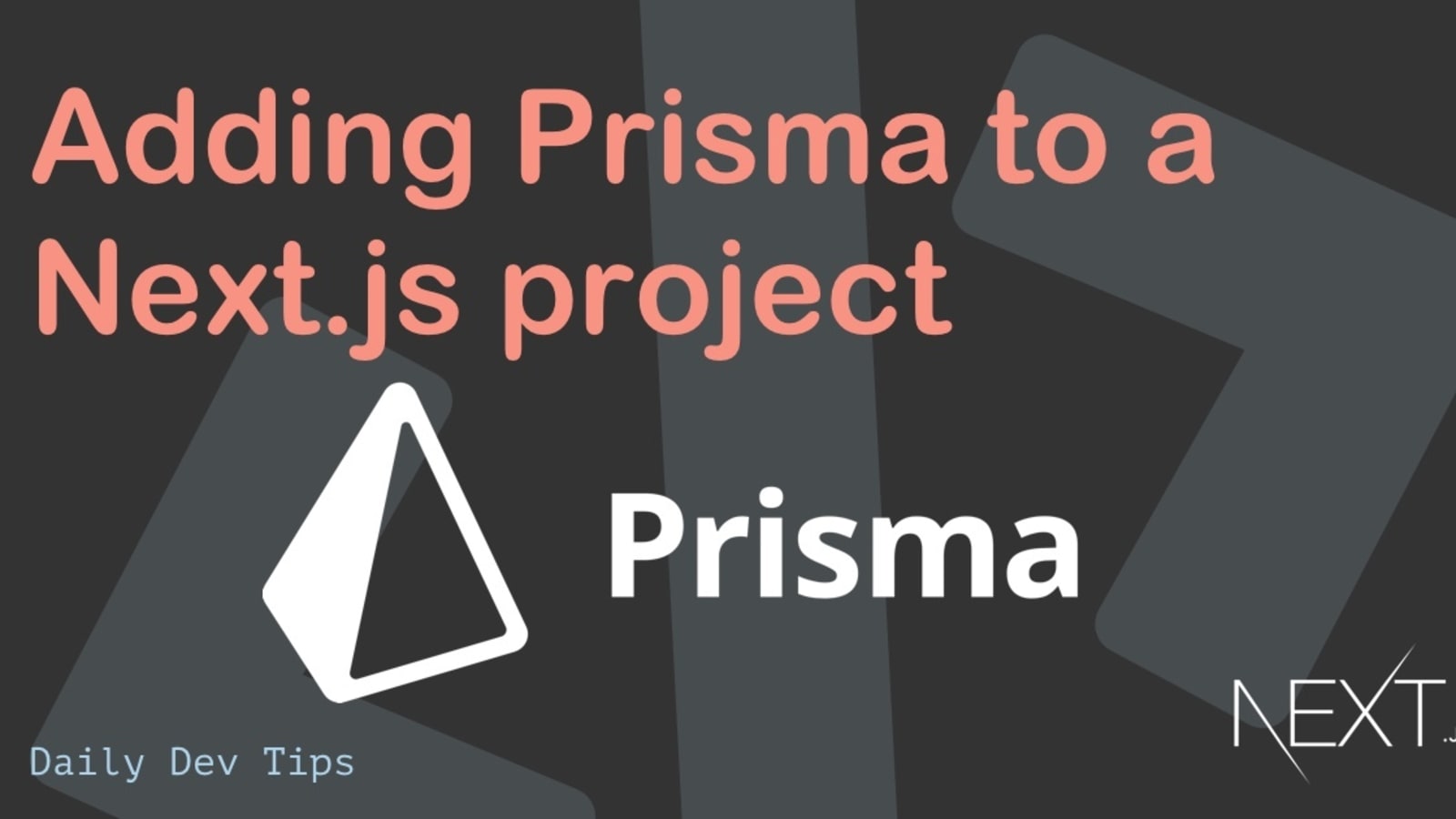 Adding Prisma to a  project - DEV Community