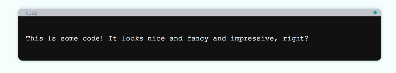 An example of a styled code snippet with some markdown text.