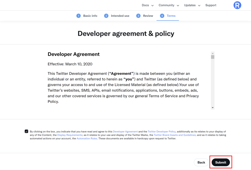 Twitter terms